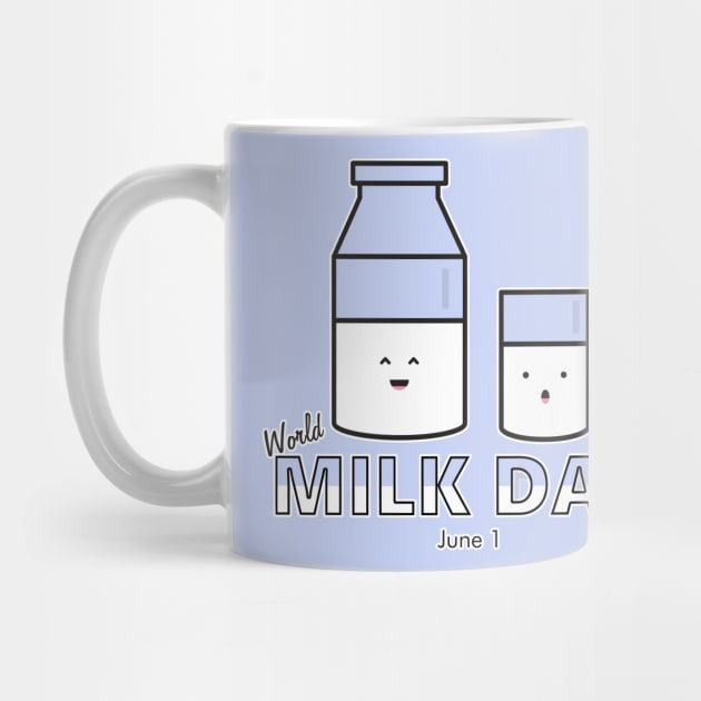 Milk Day, cute kawaii milk glass and bottle by HolidayBug